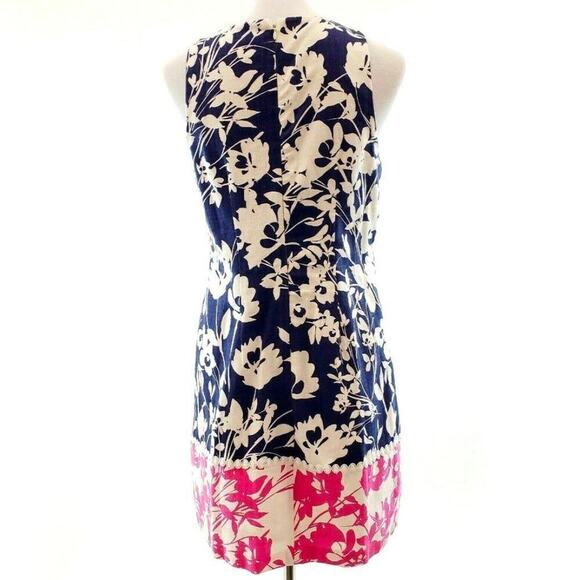 Eliza J Floral Embroidered Lace Trim V-Neck Sleeveless Sheath Dress | Size 4 - Picture 8 of 14
